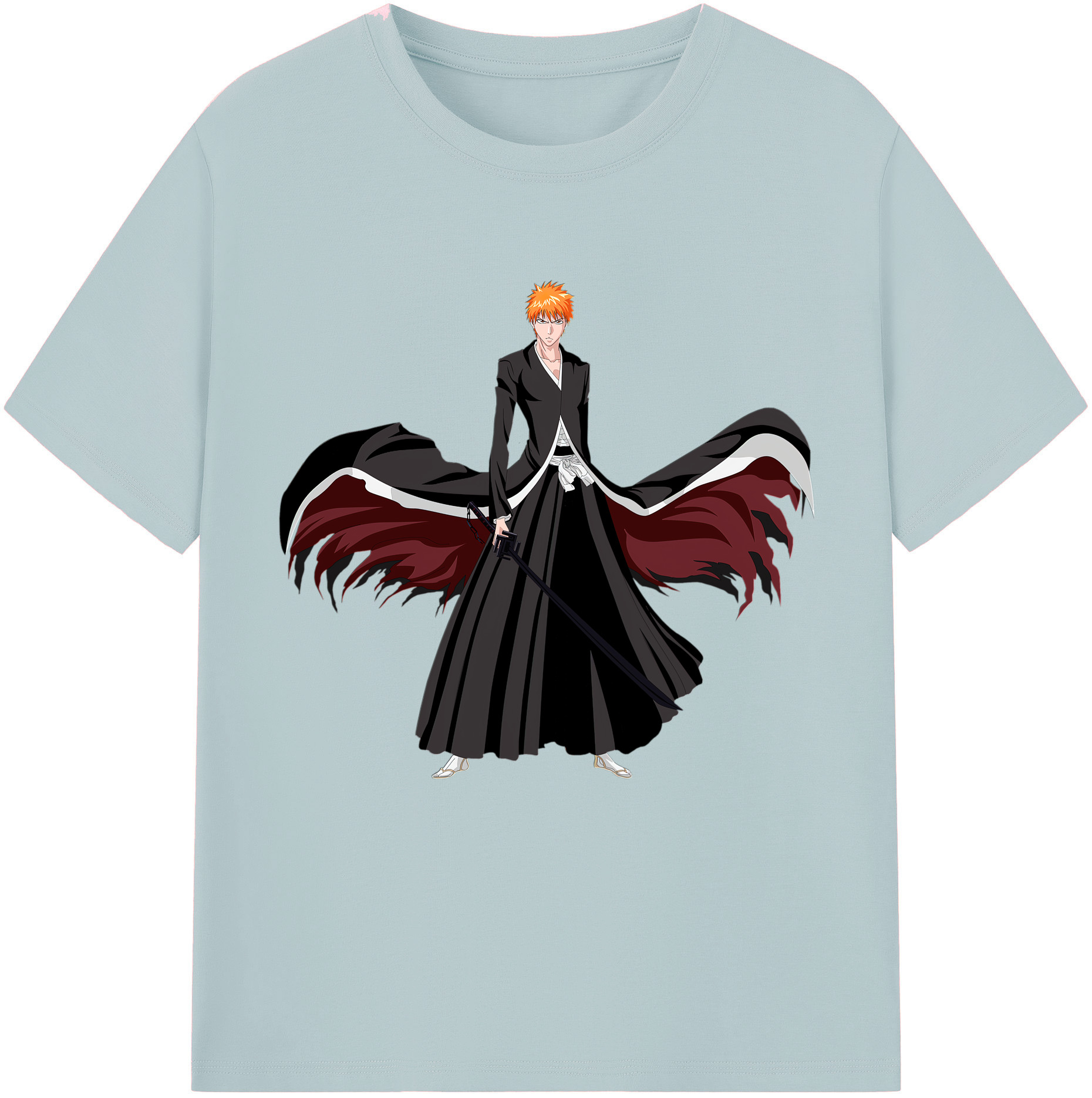 （画像用） ブリーチ 黒崎一護（くろさき いちご）BLEACH Kurosaki Ichigo 綿100％半袖Tシャツ（フロントプリント）